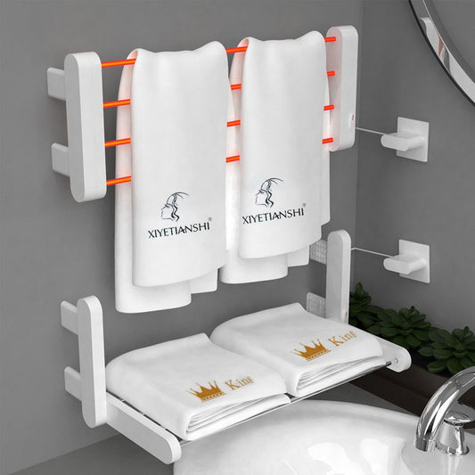 Toilet folding towel rack