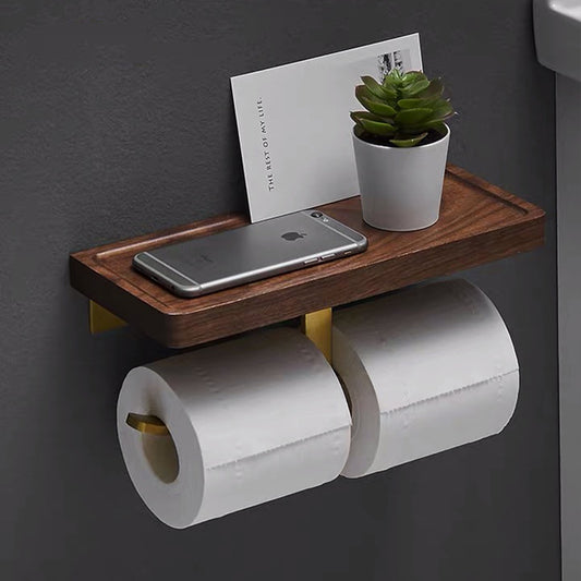 Solid Wood Toilet Paper Rack Toilet Paper Towel Rack