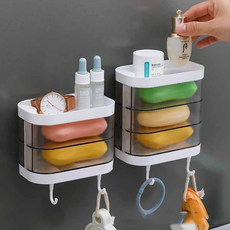 Bathroom Soap Box Wall-mounted Multi-layer Soap Box