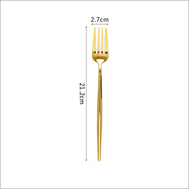 Gold-plated Western Cutlery Cutlery 304 Stainless Steel Cutlery Mirror Gloss