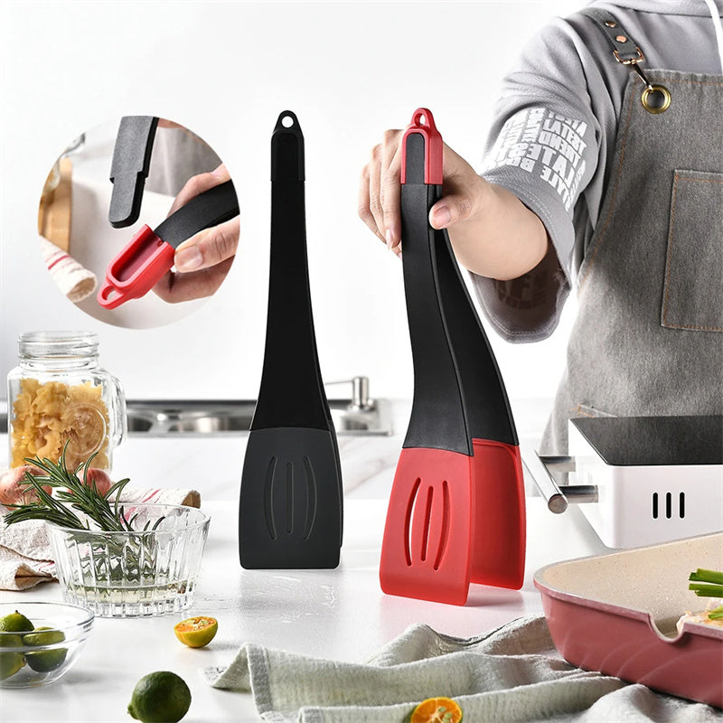 3 In 1 Frying Spatula Clip Silicone Food